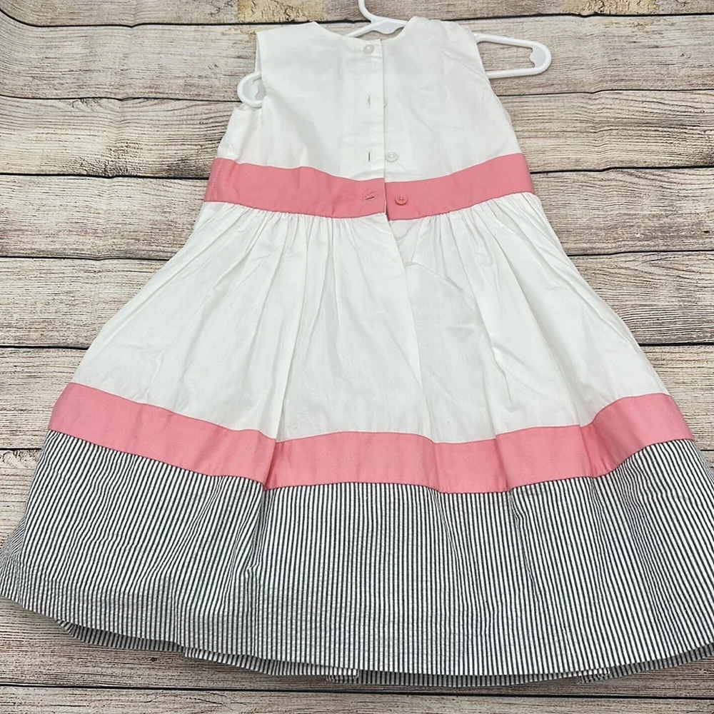 Gymboree Pink White and Seersucker Dress Size 4